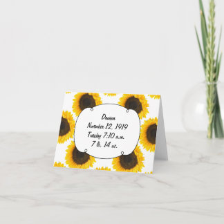 Tarjeta De Agradecimiento Nacimientos de girasol Registro de nacimientos Gra
