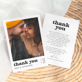 Tarjeta De Agradecimiento Nada Elegante Retro Divertido Foto Boda