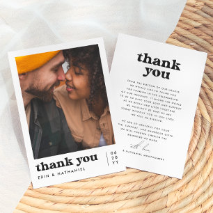 Tarjeta De Agradecimiento Nada Elegante Retro Divertido Foto Boda
