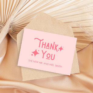 Tarjeta De Agradecimiento Nada Rosa Moderno Fancy Just Love Boda
