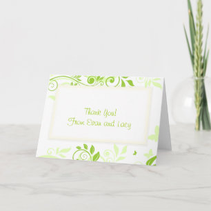 Tarjeta De Agradecimiento Nadaciones florales en tonos de verde fresco