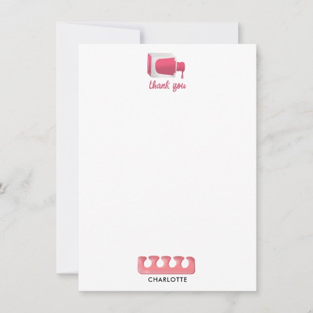 Tarjeta De Agradecimiento Nails Manicure Pedicure Beauty Salon  (Anverso)