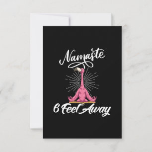 Tarjeta De Agradecimiento Namaste a 6 metros de distancia Flamingo Yoga Teac