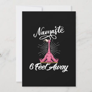 Tarjeta De Agradecimiento Namaste a 6 metros de distancia Flamingo Yoga Teac