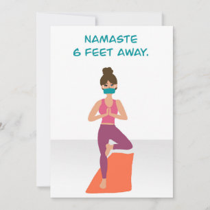 Tarjeta De Agradecimiento Namaste a 6 Pies de Distancia - Yoga en Cuarentena