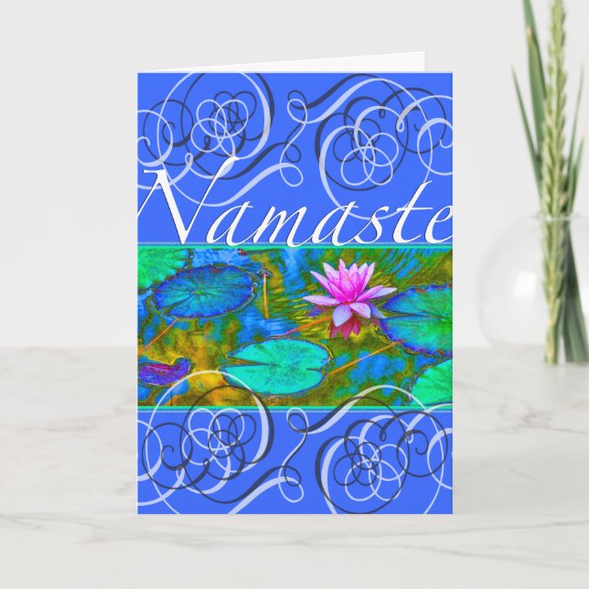 Tarjeta De Agradecimiento Namaste Yoga Gracias Elegant Lotus Blossom (Anverso)
