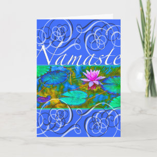 Tarjeta De Agradecimiento Namaste Yoga Gracias Elegant Lotus Blossom