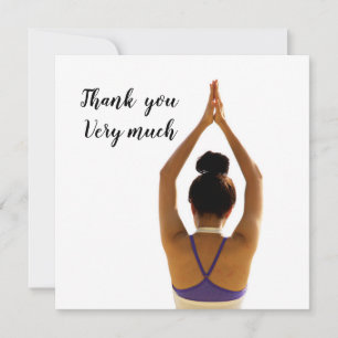 Tarjeta De Agradecimiento Namaste Yoga mujer levanta la mano Gracias