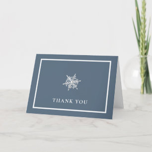 Tarjeta De Agradecimiento Nany Blue Modern Snowflake Frame Baby Shower
