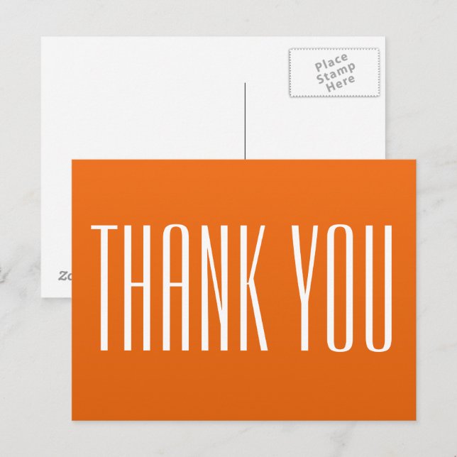Tarjeta de agradecimiento naranja (Anverso / Reverso)