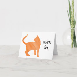 Tarjeta De Agradecimiento Naranja acuarela imagen en blanco de gato interior