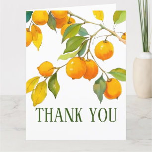 Tarjeta De Agradecimiento Naranja acuarela tema Colores brillantes