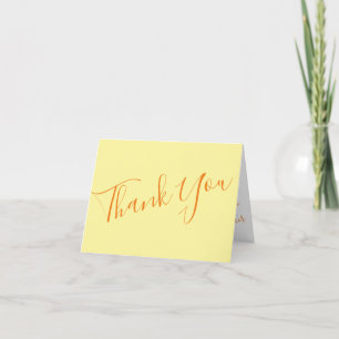 Tarjeta De Agradecimiento Naranja amarillo Boda Floral