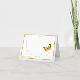 Tarjeta De Agradecimiento Naranja amarillo negro moscardón monograma de mosc