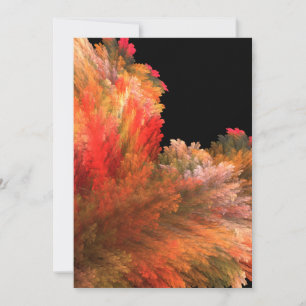 Tarjeta De Agradecimiento Naranja Arte Fractal Amarillo Notecard Blank Inter