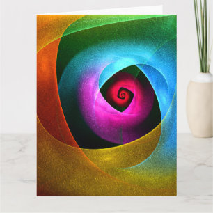 Tarjeta De Agradecimiento Naranja azul Patrón de arte de resumen moderno ros