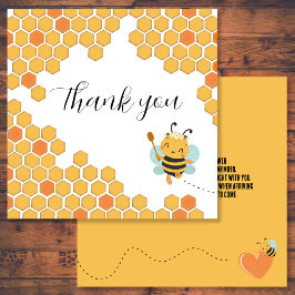 Tarjeta De Agradecimiento Naranja bebé de la cometa de miel Bumblebee