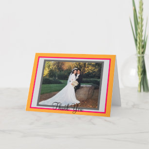 Tarjeta De Agradecimiento Naranja boda Raspberry Photo
