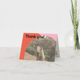 Tarjeta De Agradecimiento Naranja brillante y Boda de fotografía con presupu