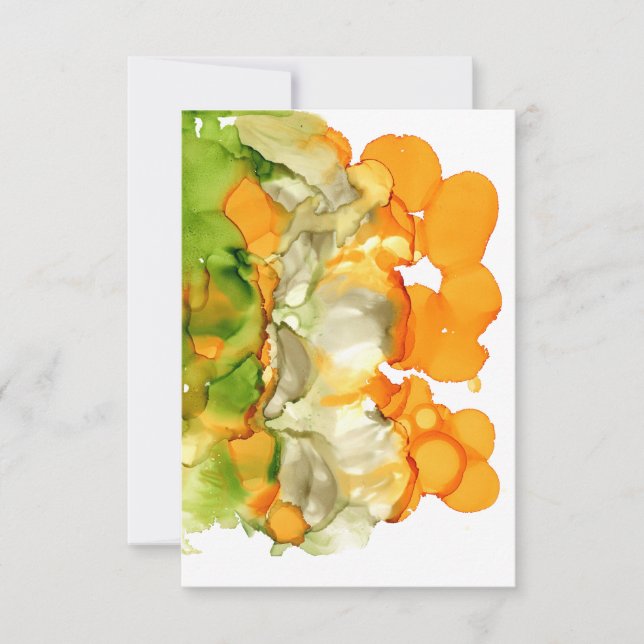 Tarjeta De Agradecimiento Naranja Bubbly Jello Resumen Crema de hielo verde (Anverso)