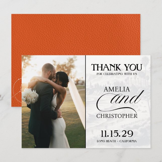 Tarjeta De Agradecimiento Naranja California Passport (Anverso / Reverso)