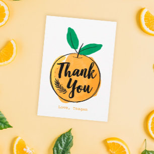 Tarjeta de agradecimiento naranja Custom Cutie