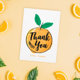 Tarjeta de agradecimiento naranja Custom Cutie