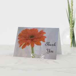 Tarjeta De Agradecimiento Naranja Daisy en Vase Gracias