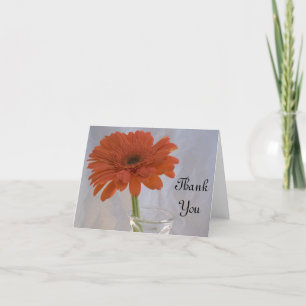 Tarjeta De Agradecimiento Naranja Daisy en Vase Gracias