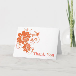 Tarjeta De Agradecimiento Naranja Daisy Flower Gracias