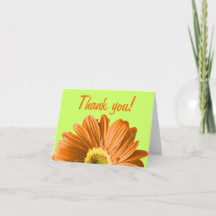 Tarjeta De Agradecimiento Naranja Daisy Flower Gracias O Personalizado
