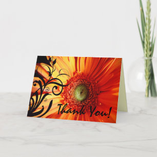 Tarjeta De Agradecimiento Naranja Daisy Gracias