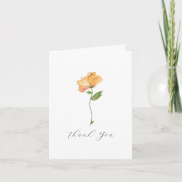 Tarjeta De Agradecimiento Naranja de acuarela Poppies Funeral Gracias Cartas