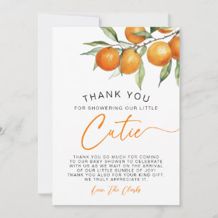 Tarjeta De Agradecimiento Naranja de cítricos botánicos Pequeña Cutie Baby S