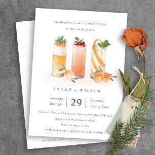 Tarjeta De Agradecimiento Naranja de cócteles de fruta lindo Ducha invitada 