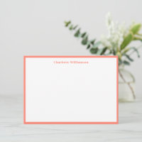 Naranja de coral corto  de frontera Stationery per