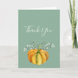 Tarjeta De Agradecimiento Naranja de otoño de calabaza foto de vegetación
