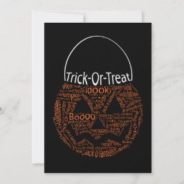 Tarjeta De Agradecimiento Naranja de tipografía de calabaza de Halloween Neg