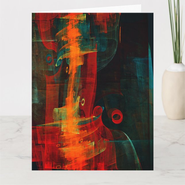 Tarjeta De Agradecimiento Naranja del agua Azul Rojo Azul Moderno Resumen Pa (Anverso)