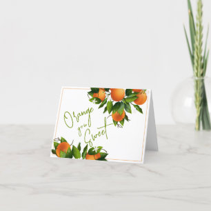 Tarjeta De Agradecimiento Naranja Eres Dulce Gracias