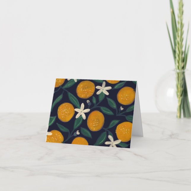 Tarjeta De Agradecimiento Naranja estás contento (Anverso)