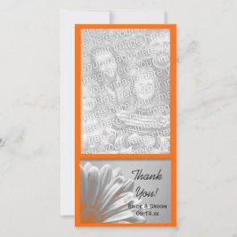 Tarjeta De Agradecimiento Naranja Floral Highlights Boda Gracias