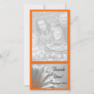Tarjeta De Agradecimiento Naranja Floral Highlights Gracias