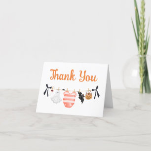 Tarjeta De Agradecimiento Naranja Little Boo Baby Shower
