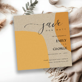 TARJETA DE AGRADECIMIENTO NARANJA MODERNO ABSTRACTO DE KRAFT GUARDA LA TARJE