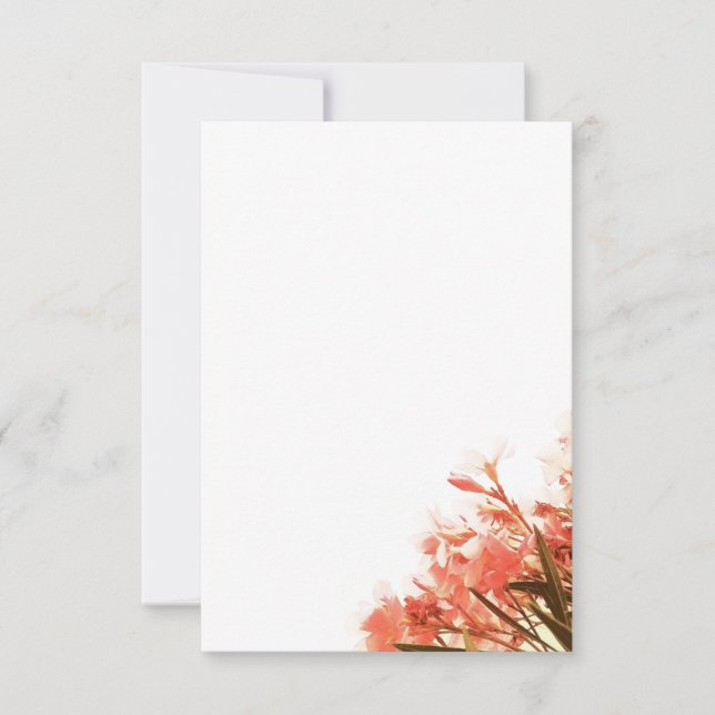 Tarjeta De Agradecimiento Naranja Oleander Flowers Boda de escritura floral (Anverso)