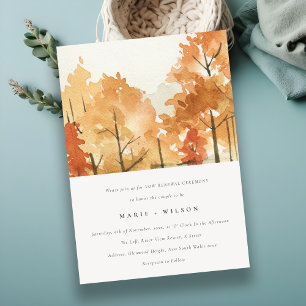 Tarjeta De Agradecimiento Naranja Oxidado Amarillo Otoño Caída del Árbol Bab