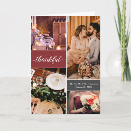 Tarjeta De Agradecimiento Naranja quemado por Collage de fotos personalizado