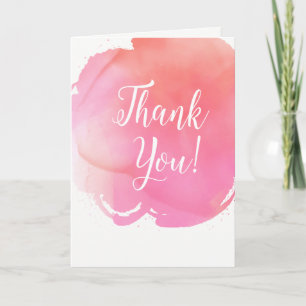Tarjeta De Agradecimiento Naranja rosa acuarela Gracias Arte De Palabra