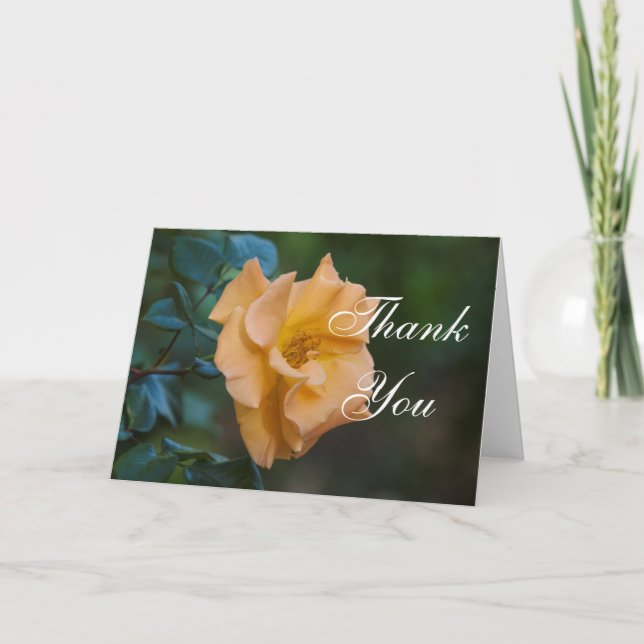 Tarjeta De Agradecimiento Naranja Rosa Gracias (Anverso)